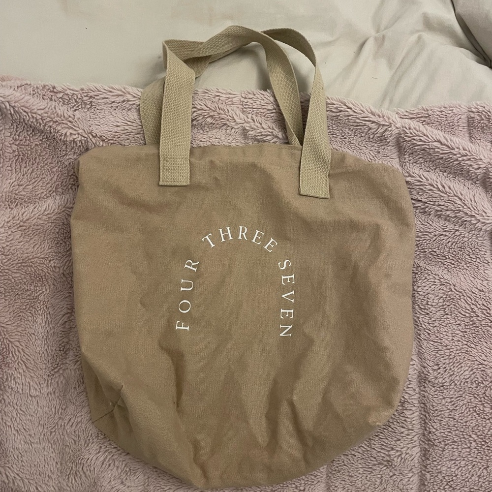 Four Three Seven Tan Tote Bag